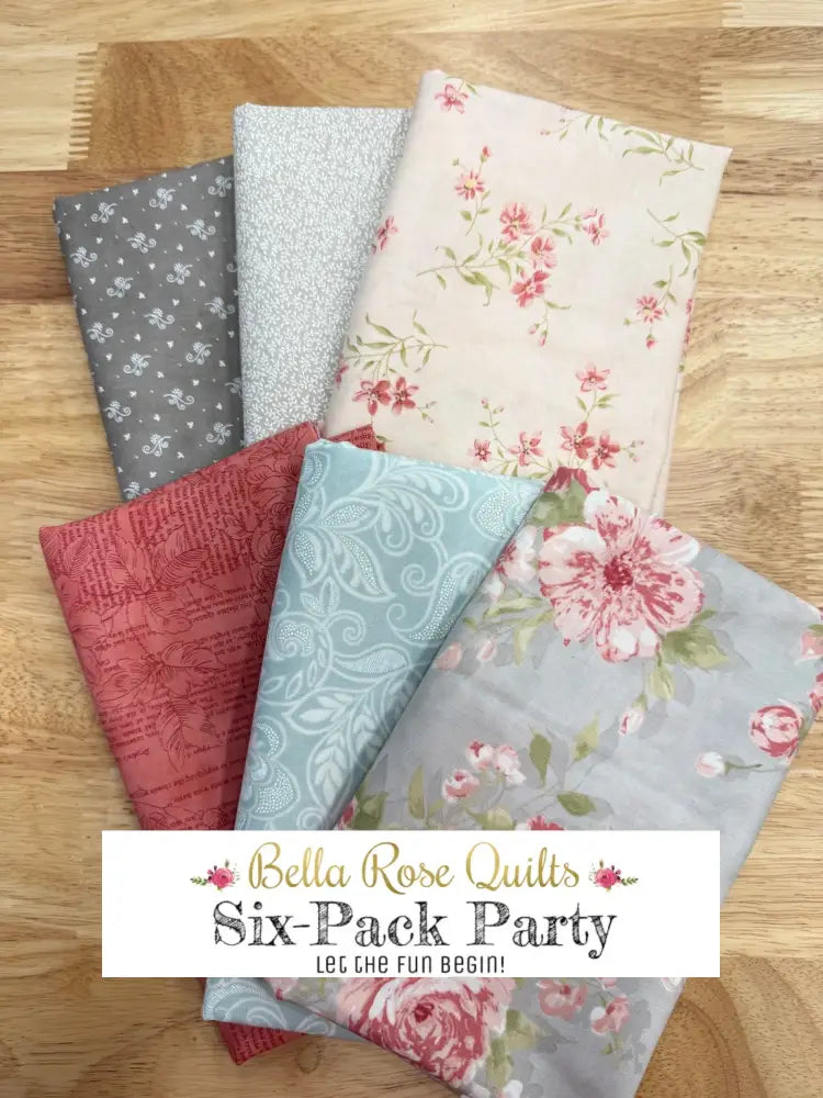 Six Pack Bundle six half-yard fabric cuts for quilt making displayed