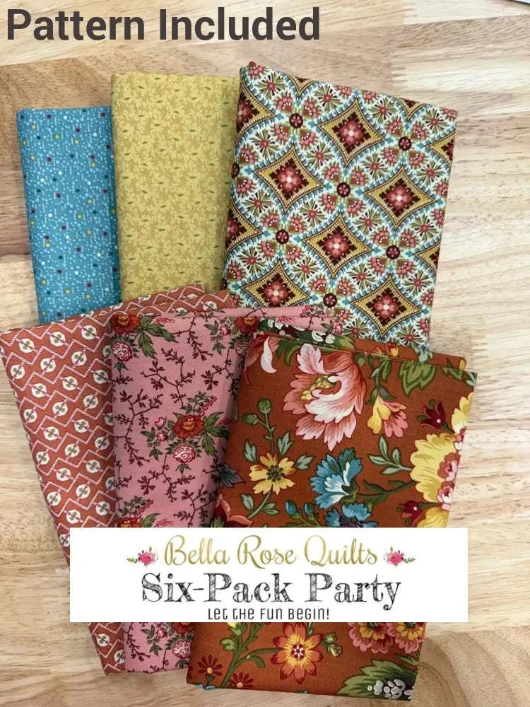 Six Pack Bundle of six half-yard fabric cuts for quilting projects