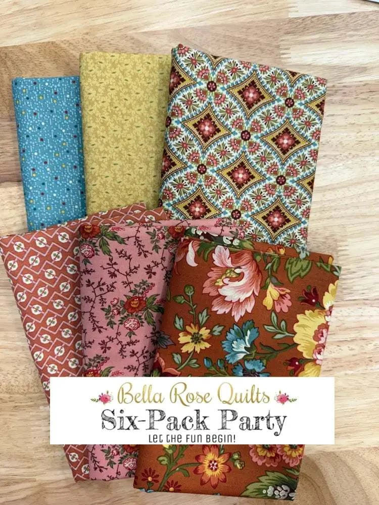 Six Pack Bundle of six half-yard fabric cuts for quilting projects