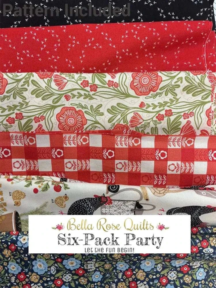 Six-Pack Party Bundle fabric cuts for quilting with Bella Rose Quilts