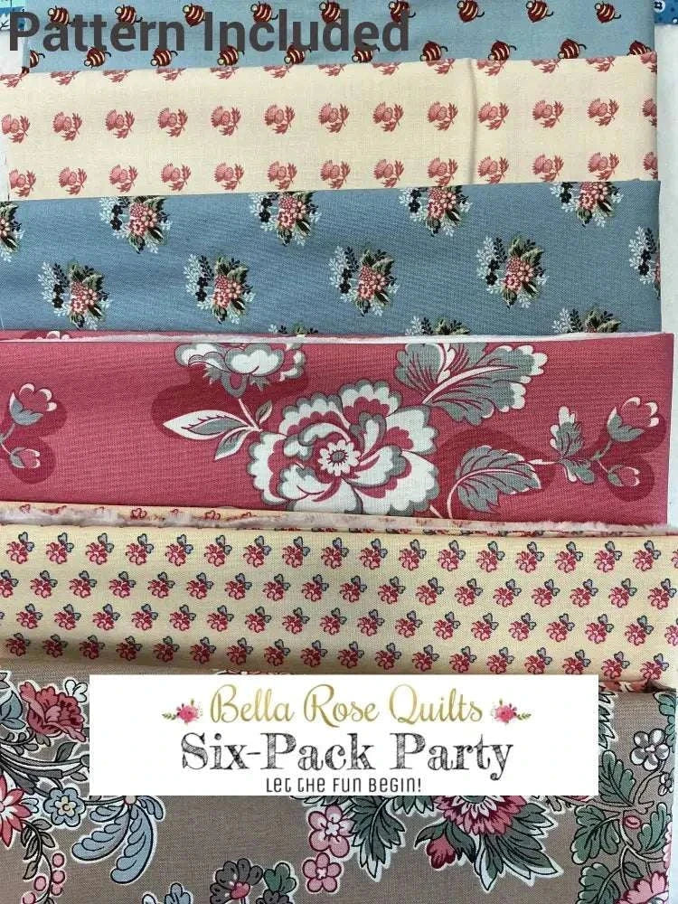 Six-Pack Party Bundle with six half-yard fabric cuts for quilting