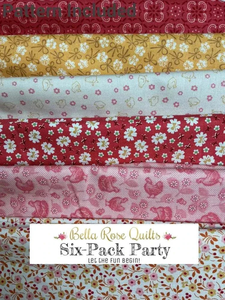 Six-Pack Party Bundle fabric cuts for quilt making with Bella Rose Quilts community
