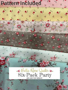 Six-Pack Party Bundle fabric cuts for quilting with Bella Rose Quilts group