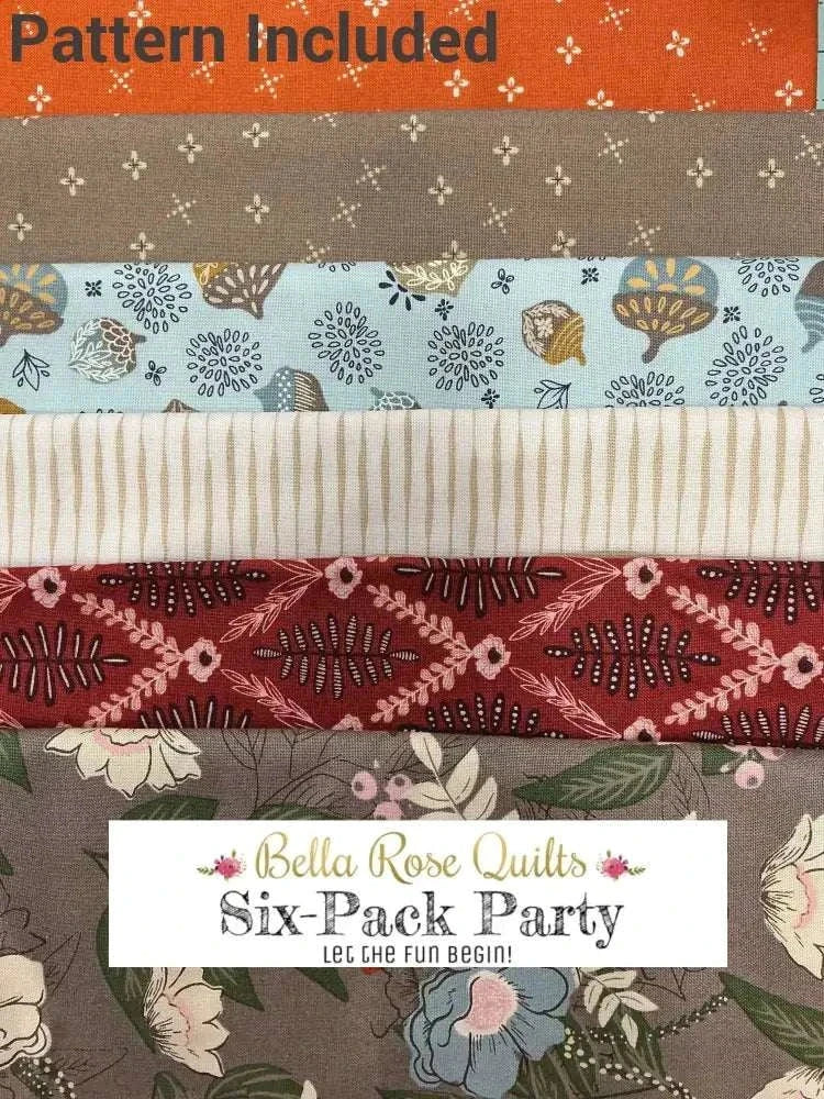 Six-Pack Party Bundle six half-yard fabric cuts for quilt making 53 by 53 inch Presto Change-0 design