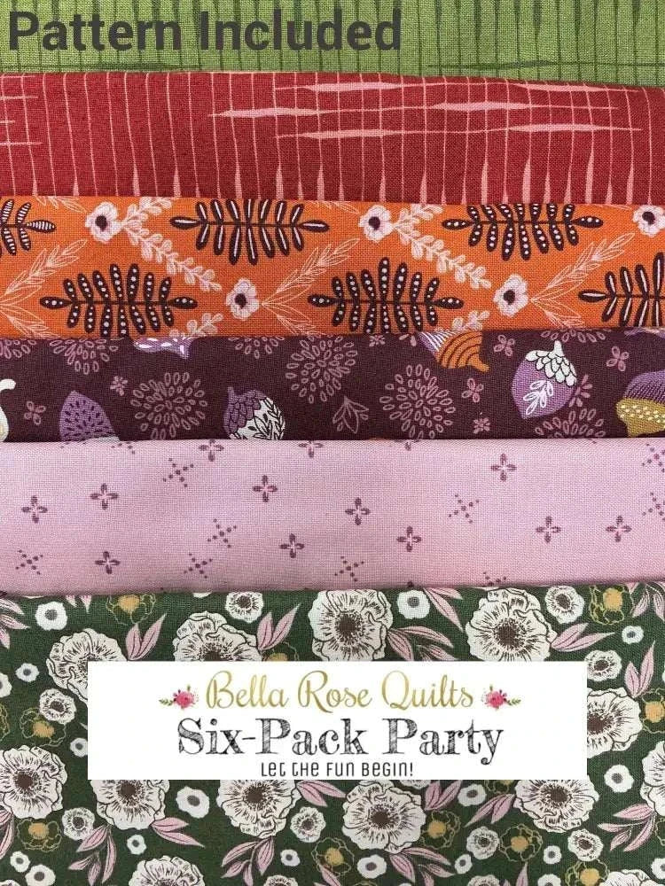 Six-Pack Party Bundle six half-yard fabric cuts for quilt-making and community crafting