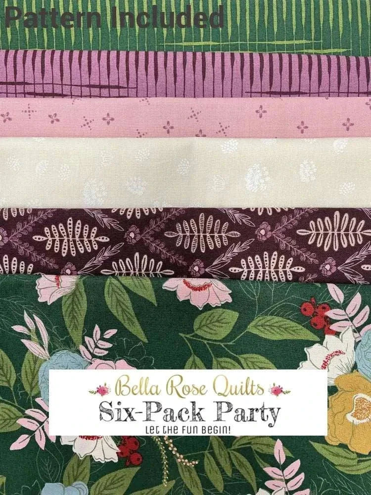 Six-Pack Party Bundle fabric cuts for quilt making, 53"x53" Presto Change-0 design