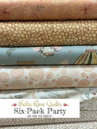 Colorful six-pack party bundles with six half-yard fabric cuts for quilting projects