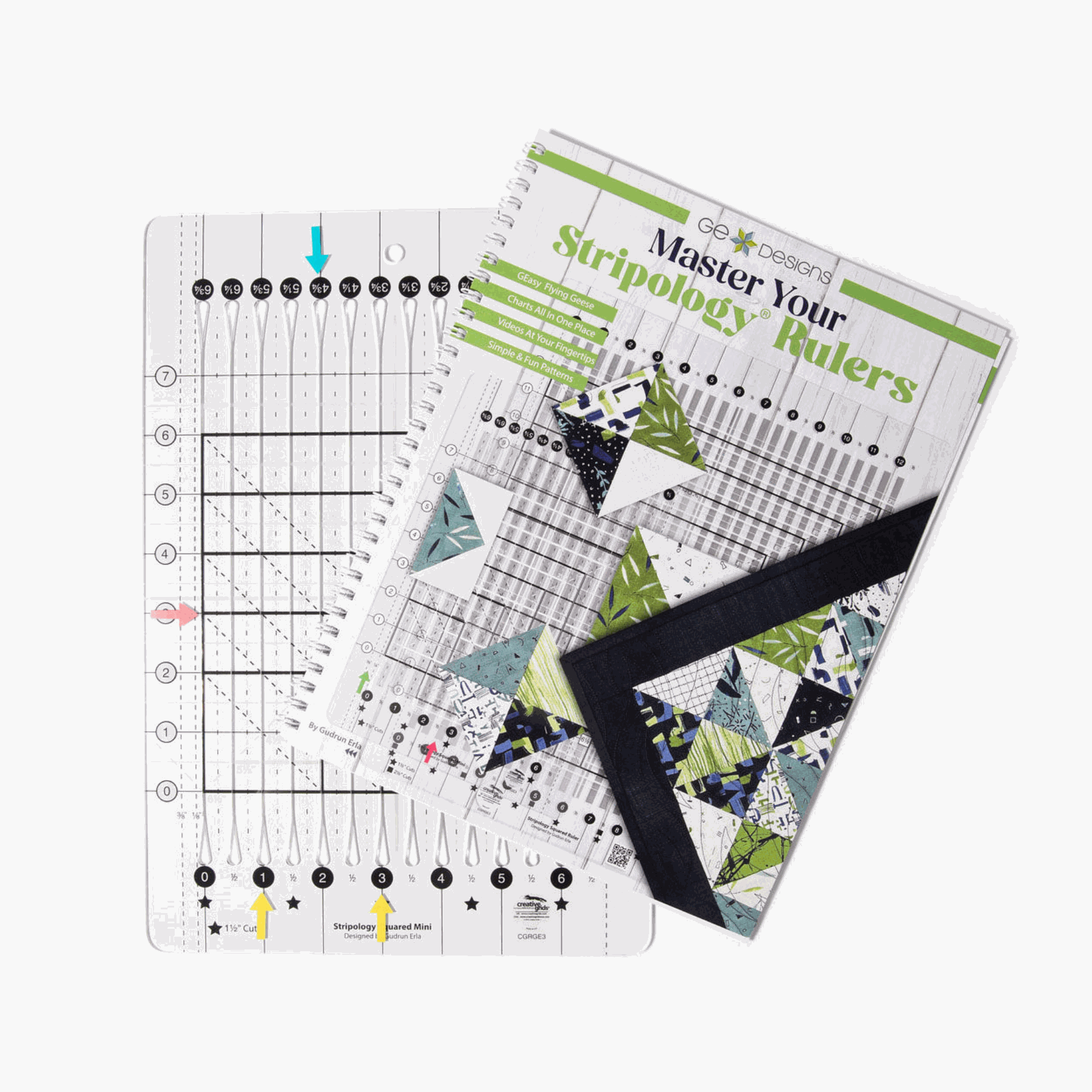 Master Your Stripology Ruler book by Gudrun Erla with quilt patterns and video tutorials