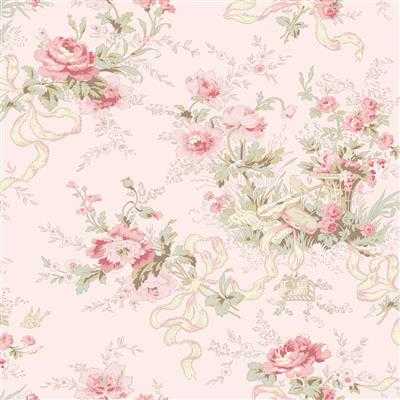 Charlotte Cottage Floral light pink vintage-inspired fabric with soft romantic floral pattern