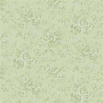 Charlotte Tonal Roses olive floral fabric by Clothworks with vintage-inspired tonal roses pattern