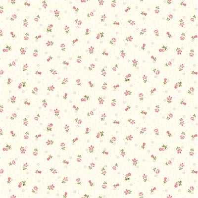 Charlotte Ditsy Floral cream fabric with small vintage-inspired floral patterns by Clothworks