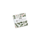 Cheer & Merriment Mini Charm Pack of 42 holiday-themed 2.5x2.5 inch fabric squares with poinsettias, mistletoe, and festive designs