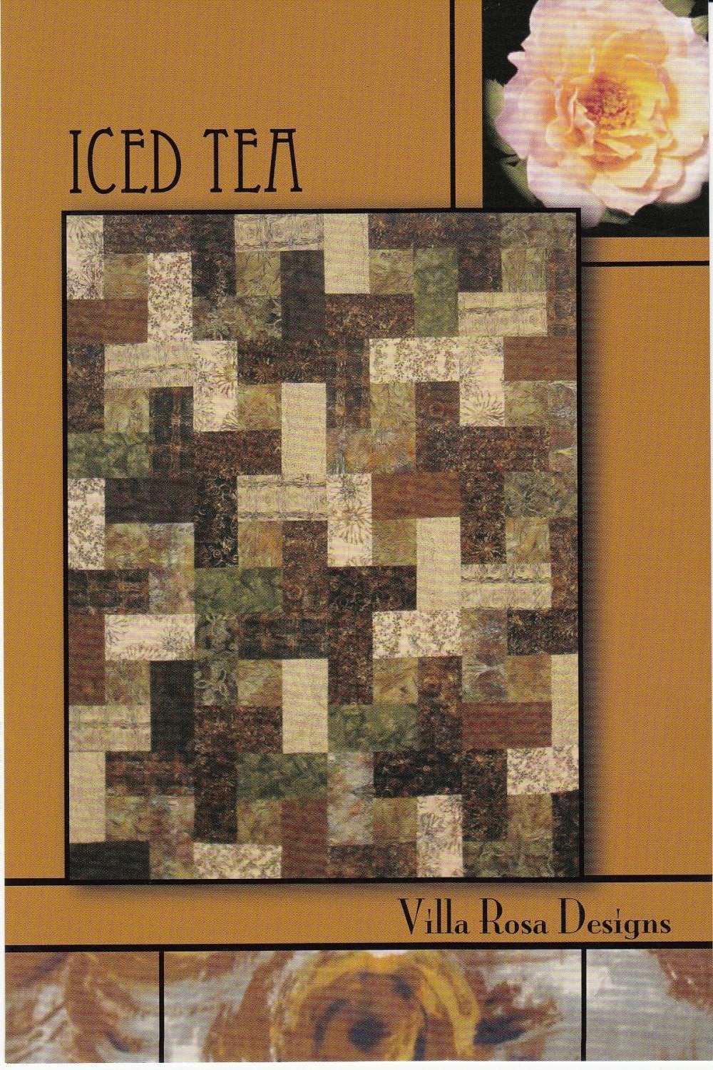 PATTERN Iced Tea quilt pattern by Pat Fryer featuring rustic brown and beige fabric blocks