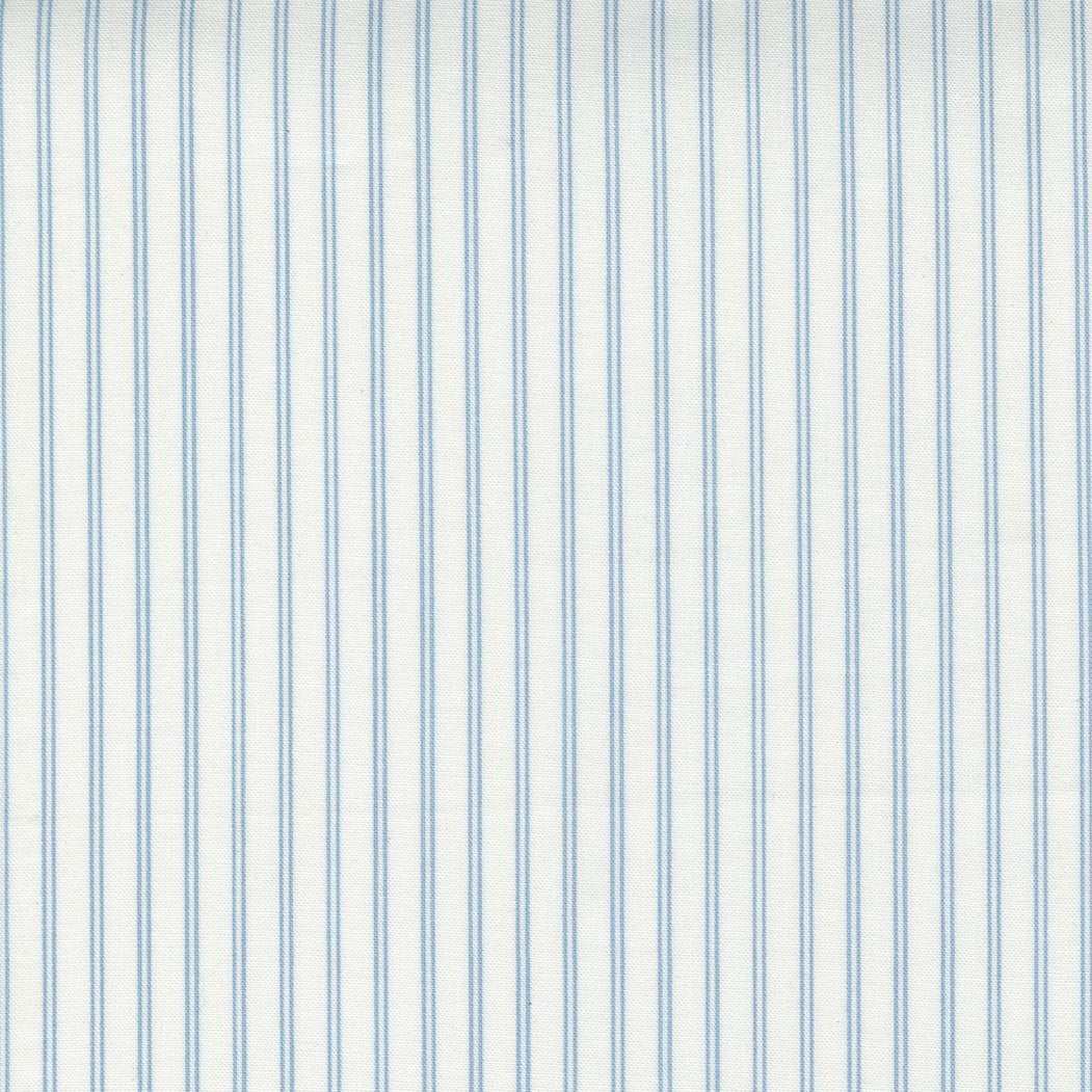 Nantucket Summer cream fabric with thin blue stripes by Camille Rosekelly for Moda