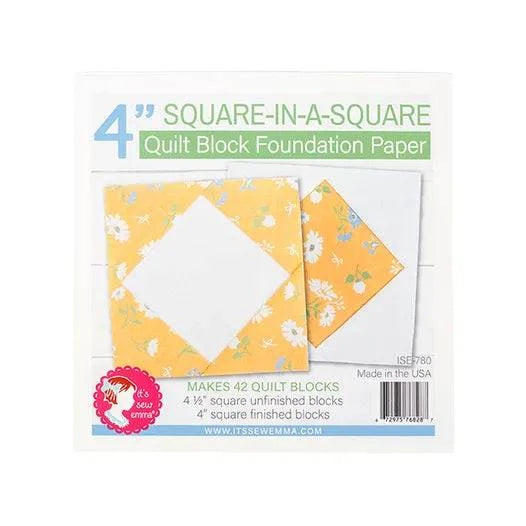 4 inch Square in a Square Quilt Block Foundation Paper pad for making 42 quilt blocks