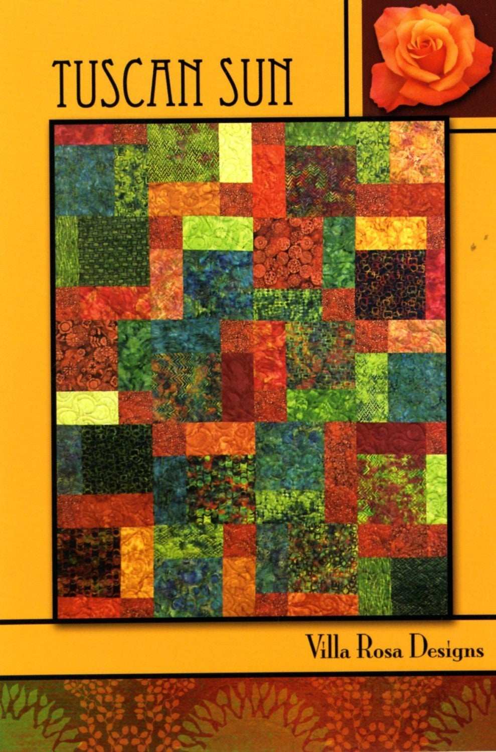 Tuscan Sun quilt pattern card by Villa Rosa Designs with colorful patchwork squares