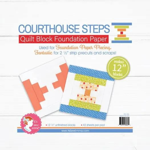 12 inch Courthouse Steps quilt block foundation paper for paper piecing with 42 sheets by It's Sew Emma