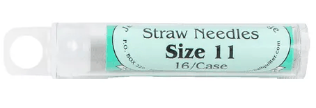 Foxglove Cottage Size 11 Straw Needles 16 count in clear plastic case