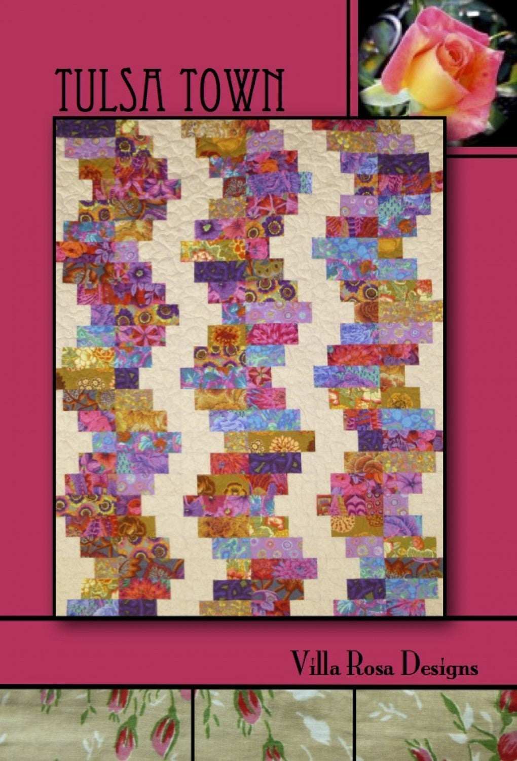 Tulsa Town quilt pattern by Villa Rosa Designs vibrant colorful fat-quarter quilt design 57x72 inches