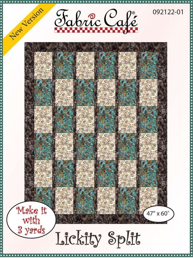 Lickity Split Pattern quilt design by Fabric Cafe with 47x60 inch dimensions and floral block layout